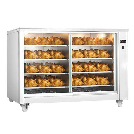 GGM Gastro Tủ Trưng Bày Giữ Nóng - Cửa Lùa Kính Trước & Tấm Kính Sau - 8 Tầng - 2kW - 1395x910x1020mm