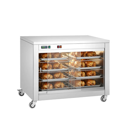 GGM Gastro Tủ Trưng Bày Giữ Nóng - Cửa Lùa Trước & Sau - 4 Tầng - 2kW - 1100x800x895mm