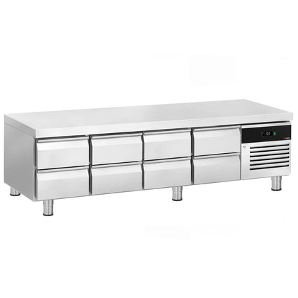 GGM Gastro Under-Counter Refrigeration Unit – 2400 mm – 313 litres – 8 x 1/2 + 1/3 GN drawers