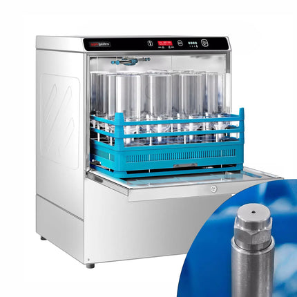 GGM Gastro Undercounter Commercial Dishwasher - 500mm Basket - Digital Controls - 7.45kW - with Detergent & Rinse Aid Dosing Pumps