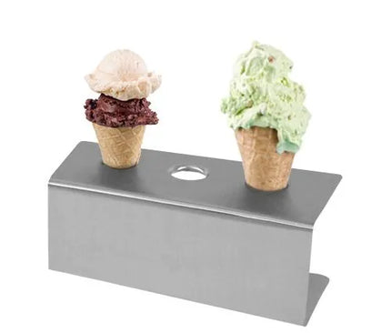 GGM Gastro VG Ice Cream Cone Holder - 3-Cone - Stainless Steel - 200x97x90mm