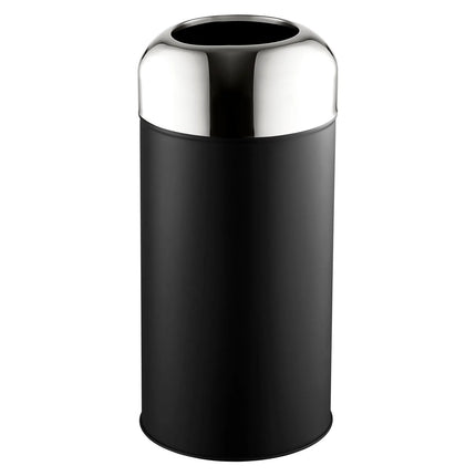 GGM Gastro Waste bin - Open-top bin - 40L - 670(H)x280(W)x280(D)mm - Black/Silver - Stainless steel