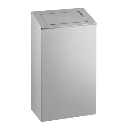GGM Gastro Waste bin - Push-top bin - 38L - 600(H)x300(W)x215(D)mm - with slow-closing lid - Stainless steel