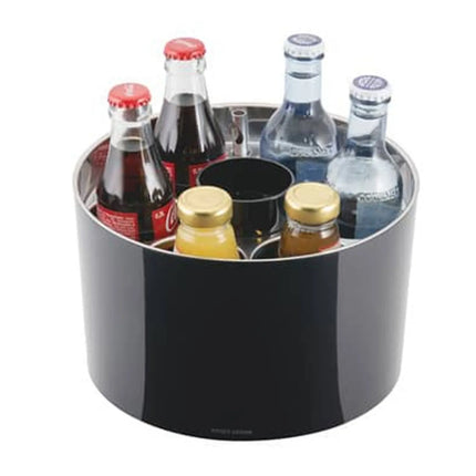 GGM Gastro Wine Bucket - CONFERENCE - Stainless Steel & SAN Plastic - Ø230mm - Black - for 6 bottles