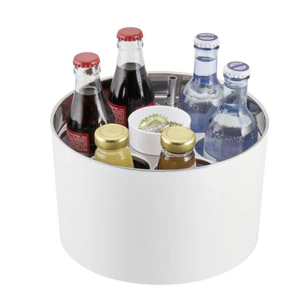 GGM Gastro Wine Bucket - CONFERENCE - Stainless Steel, White SAN Plastic - Ø230mm - White - for 6 bottles