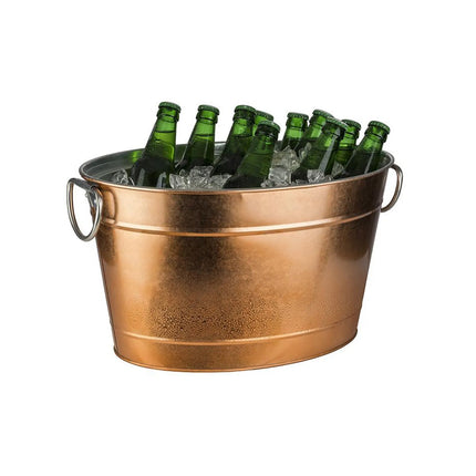 GGM Gastro Wine & Champagne Tub - TIN - Galvanised Steel - 11 litres - Ø400mm - Height:220mm - Copper - with plastic insert