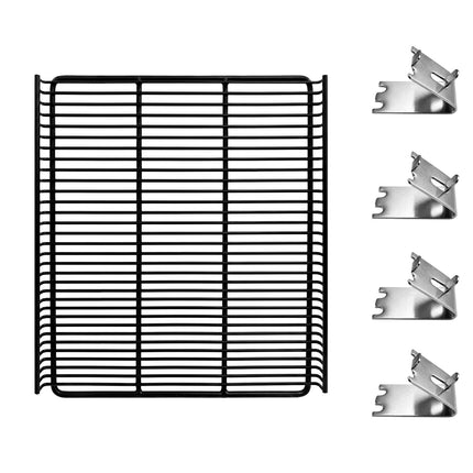 GGM Gastro Wire shelf - Plastic-coated - 398x528x20mm - Black - incl. 4 clamps - for GKS908N-B