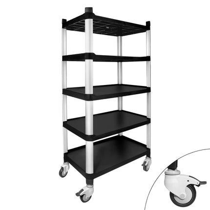 GGM Gastro Xe Đẩy Phục Vụ - 5 Tầng - 800x500x1600mm - Tải Trọng 250kg - Bánh Xe Êm