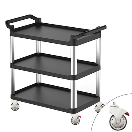 GGM Gastro Xe Đẩy Phục Vụ - Xe Phục Vụ & Dọn Bàn - 800x500mm - 3 Tầng - Bánh Xe Êm