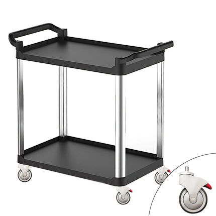 GGM Gastro Xe Đẩy Phục Vụ - Xe Phục Vụ & Dọn Bàn - Nhựa - 800x500mm - 2 Tầng - Bánh Xe Êm