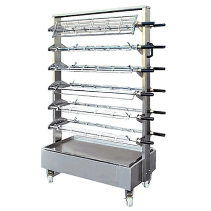GGM Gastro Xe Đẩy Xiên Di Động 12 Xiên - 1150x500x1600mm - Thép Không Gỉ