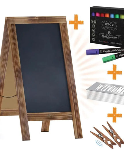 Giá Bảng Phấn Từ Tính Hai Mặt Flash Furniture HGWA-GD1I-CRE8-942315-GG - 50.8cm x 101.6cm, Gỗ Thông, Màu Nâu Mộc Mạc