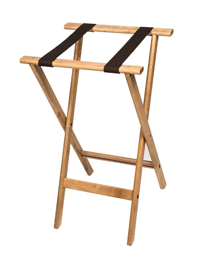 Giá Đỡ Khay Gấp CSL 1170NAT 76.2 cm Dây Đai Nâu, Mặt 47 x 43.2 cm, Khung Gỗ Màu Tự Nhiên