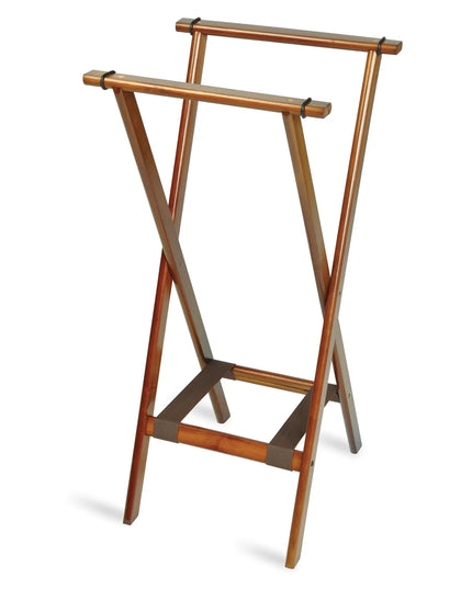 Giá Đỡ Khay Gập CSL 1178BSO Cao 97 cm Dây Đai Nâu Mặt Top 47 x 43 cm Khung Gỗ Bề Mặt Dark Walnut