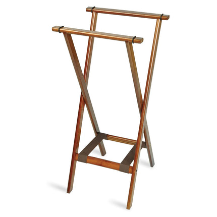 Giá Đỡ Khay Gập CSL 1178BSO Cao 97 cm Dây Đai Nâu Mặt Top 47 x 43 cm Khung Gỗ Bề Mặt Dark Walnut