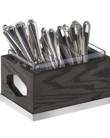 Giá Đựng Dao Muỗng Nĩa 3 Ngăn Cal-Mil 3811-87 24.1 cm x 17.1 cm, Gỗ Sồi, Xám Đậm
