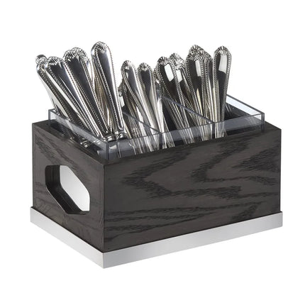 Giá Đựng Dao Muỗng Nĩa 3 Ngăn Cal-Mil 3811-87 24.1 cm x 17.1 cm, Gỗ Sồi, Xám Đậm