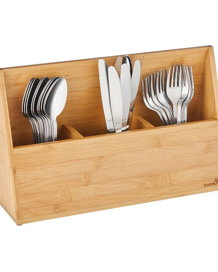 Giá Đựng Dao Muỗng Nĩa 3 Ngăn Rosseto SB110 40.2 cm x 33.8 cm, Tre