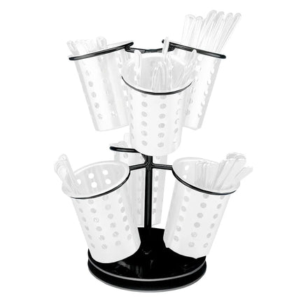 Giá Đựng Dao Muỗng Nĩa Cal-Mil 1227-13 6 Vòng Đế Xoay Màu Đen 30.5 x 38.7 cm