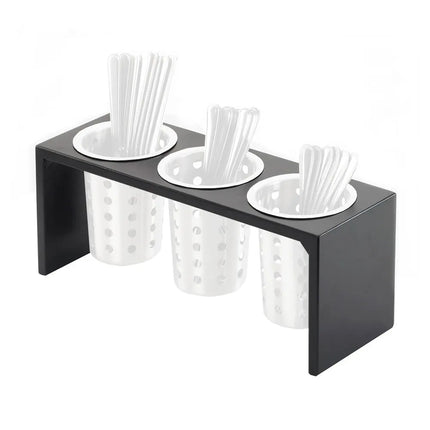 Giá Đựng Dao Muỗng Nĩa Cal-Mil 1425-3-96 3 Ngăn 40.6 x 14 x 15.2 cm Gỗ Màu Đen