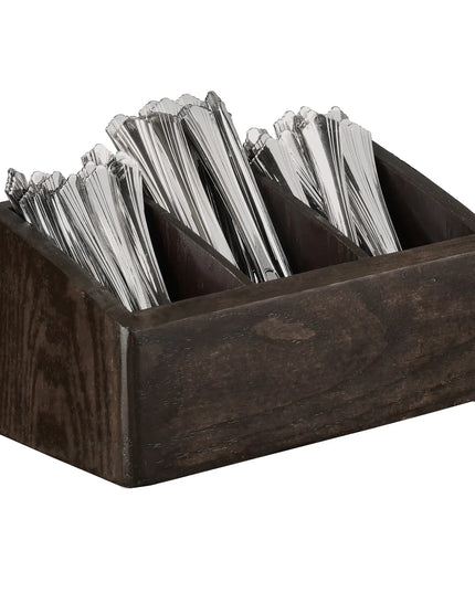 Giá Đựng Dao Muỗng Nĩa Cal-Mil 22424-112 3 Ngăn 26.7 x 14 x 12.7 cm Gỗ Sồi Màu Tối
