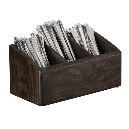 Giá Đựng Dao Muỗng Nĩa Cal-Mil 22424-112 3 Ngăn 26.7 x 14 x 12.7 cm Gỗ Sồi Màu Tối
