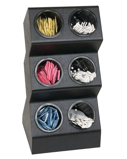 Giá Đựng Dao Muỗng Nĩa Dispense-Rite VSCH-6BT 6 Ngăn 26.7 x 53.7 cm Nhựa Polystyrene Màu Đen