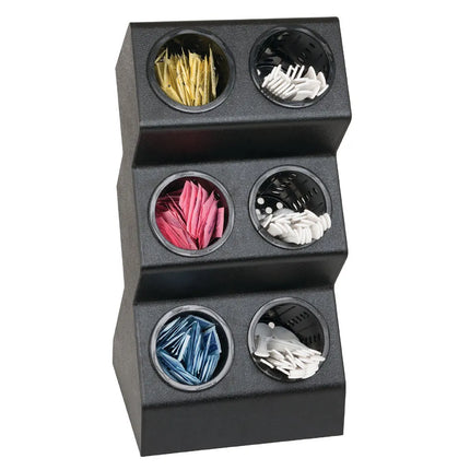 Giá Đựng Dao Muỗng Nĩa Dispense-Rite VSCH-6BT 6 Ngăn 26.7 x 53.7 cm Nhựa Polystyrene Màu Đen