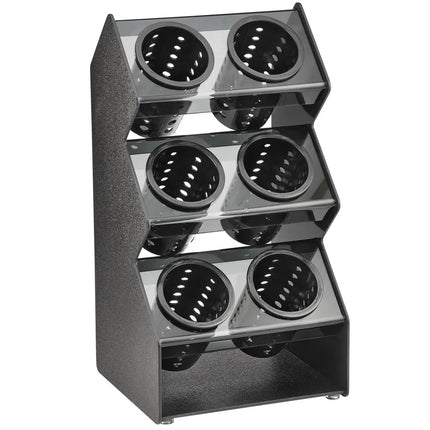 Giá Đựng Dao Muỗng Nĩa Vollrath FWVH-3X2B 6 Ống 28.4 x 26 x 54 cm Nhựa Màu Đen