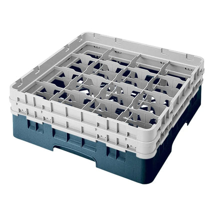 Giá Đựng Ly Cambro 16S434414 Camrack® 16 Ngăn - 2 Thanh Nối Xám, Teal