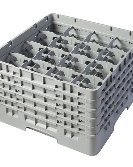 Giá Đựng Ly Cambro 16S958151 Camrack® 16 Ngăn - 5 Thanh Nối Xám, Xám Nhạt