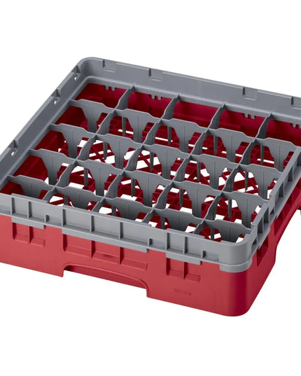 Giá Đựng Ly Cambro 25S318163 Camrack® 25 Ngăn - 1 Thanh Nối Xám, Đỏ