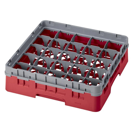 Giá Đựng Ly Cambro 25S318163 Camrack® 25 Ngăn - 1 Thanh Nối Xám, Đỏ