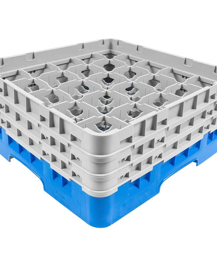 Giá Đựng Ly Cambro 25S638168 Camrack® 25 Ngăn - 3 Thanh Nối Xám, Xanh Dương