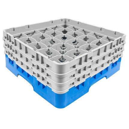 Giá Đựng Ly Cambro 25S638168 Camrack® 25 Ngăn - 3 Thanh Nối Xám, Xanh Dương