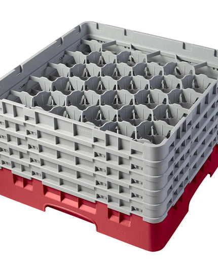 Giá Đựng Ly Cambro 30S958163 Camrack® 30 Ngăn - 5 Thanh Nối Xám, Đỏ