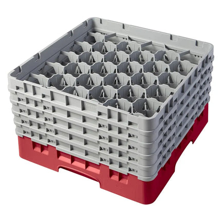 Giá Đựng Ly Cambro 30S958163 Camrack® 30 Ngăn - 5 Thanh Nối Xám, Đỏ