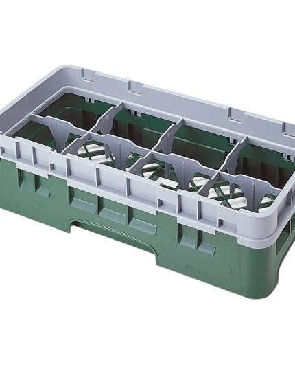 Giá Đựng Ly Cambro 8HS318119 Camrack Cỡ Nhỏ 8 Ngăn - 1 Thanh Nối, Xanh Sherwood