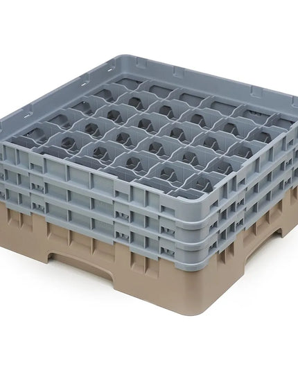Giá Đựng Ly Cambro Camrack® 36S638184 36 Ngăn 3 Tầng Mở Rộng Xám - Be