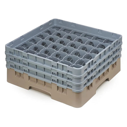 Giá Đựng Ly Cambro Camrack® 36S638184 36 Ngăn 3 Tầng Mở Rộng Xám - Be