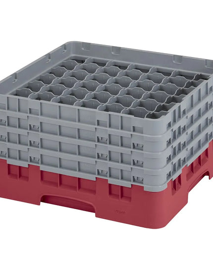 Giá Đựng Ly Cambro Camrack® 49S800416 49 Ngăn 4 Tầng Mở Rộng Xám - Đỏ Cranberry