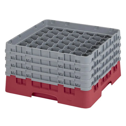 Giá Đựng Ly Cambro Camrack® 49S800416 49 Ngăn 4 Tầng Mở Rộng Xám - Đỏ Cranberry