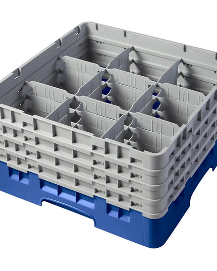 Giá Đựng Ly Cambro Camrack® 9S800168 9 Ngăn 4 Tầng Mở Rộng Xám - Xanh Dương