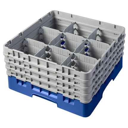 Giá Đựng Ly Cambro Camrack® 9S800168 9 Ngăn 4 Tầng Mở Rộng Xám - Xanh Dương