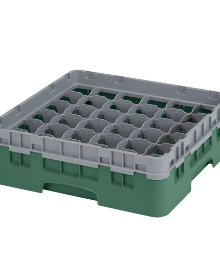 Giá Đựng Ly Camrack® Cambro 36S318119 36 Ngăn - (1) Thanh Nối Xám, Màu Xanh Lá Sherwood