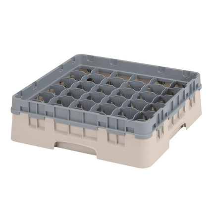 Giá Đựng Ly Camrack® Cambro 36S318184 36 Ngăn - (1) Thanh Nối Xám, Màu Beige