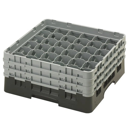 Giá Đựng Ly Camrack® Cambro 36S638110 36 Ngăn - 3 Thanh Nối Xám, Màu Đen
