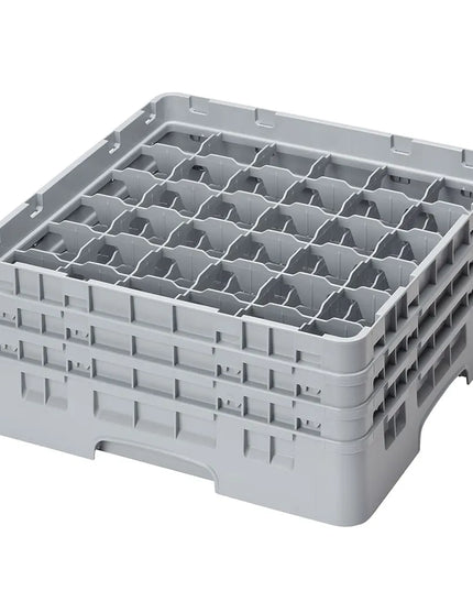 Giá Đựng Ly Camrack® Cambro 36S638151 36 Ngăn - 3 Thanh Nối Xám, Màu Xám Nhạt