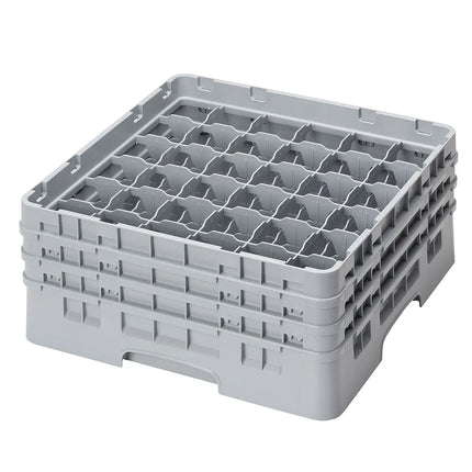 Giá Đựng Ly Camrack® Cambro 36S638151 36 Ngăn - 3 Thanh Nối Xám, Màu Xám Nhạt