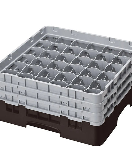 Giá Đựng Ly Camrack® Cambro 36S638167 36 Ngăn - 3 Thanh Nối Xám, Màu Nâu